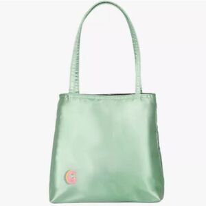 NWT • Cider Satin Silk Melon Green Small Tote Bag